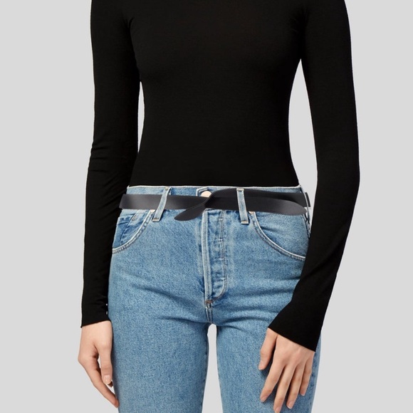 Authentic Isabel Marant Black Leather Belt S - Peg-In-Hole Closure Made in Italy - Picture 2 of 6